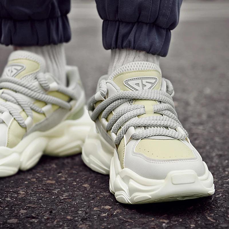 Anpassa Dammode Läder Sport Promenader Sneakers Chunky Höjd Ökad Hiss Fritidslöpare Skor för män Tränare Träning_voghion.com