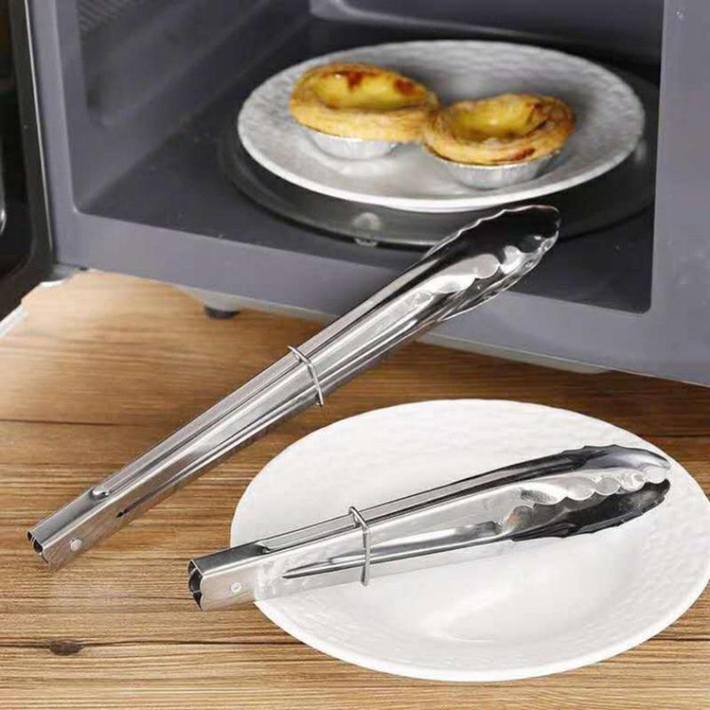 Kẹp Thịt, Dụng Cụ Nhà Bếp, Chất Liệu Thép Không Gỉ, Thích Hợp Nấu Ăn Và BBQ, Chịu Nhiệt, Cho Bánh Mì Và Salad, Kẹp Thực Phẩm, Kẹp Nướng Nướng, Dụng Cụ Nướng Thịt Chống Trượt, Dụng Cụ Nướng Thịt 4