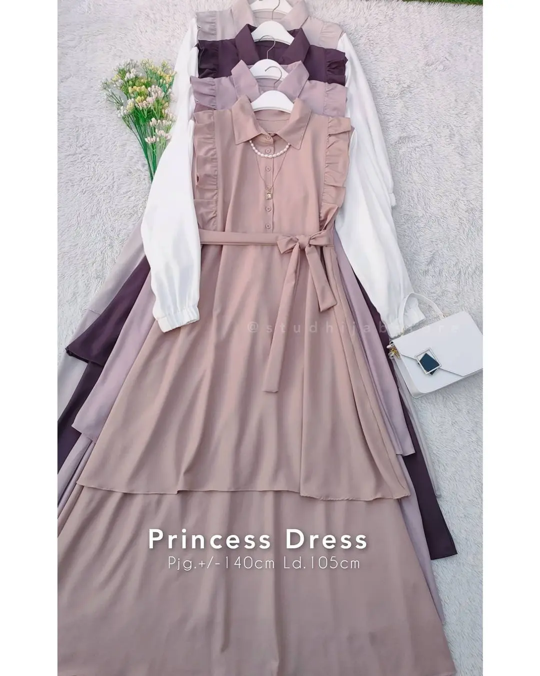 Maksi Dress Wanita Kekinian Terbaru Size S 8M L XL Kancing Depan Casual Crepe Muslim Gamis Remaja Maxi Simple Mewah