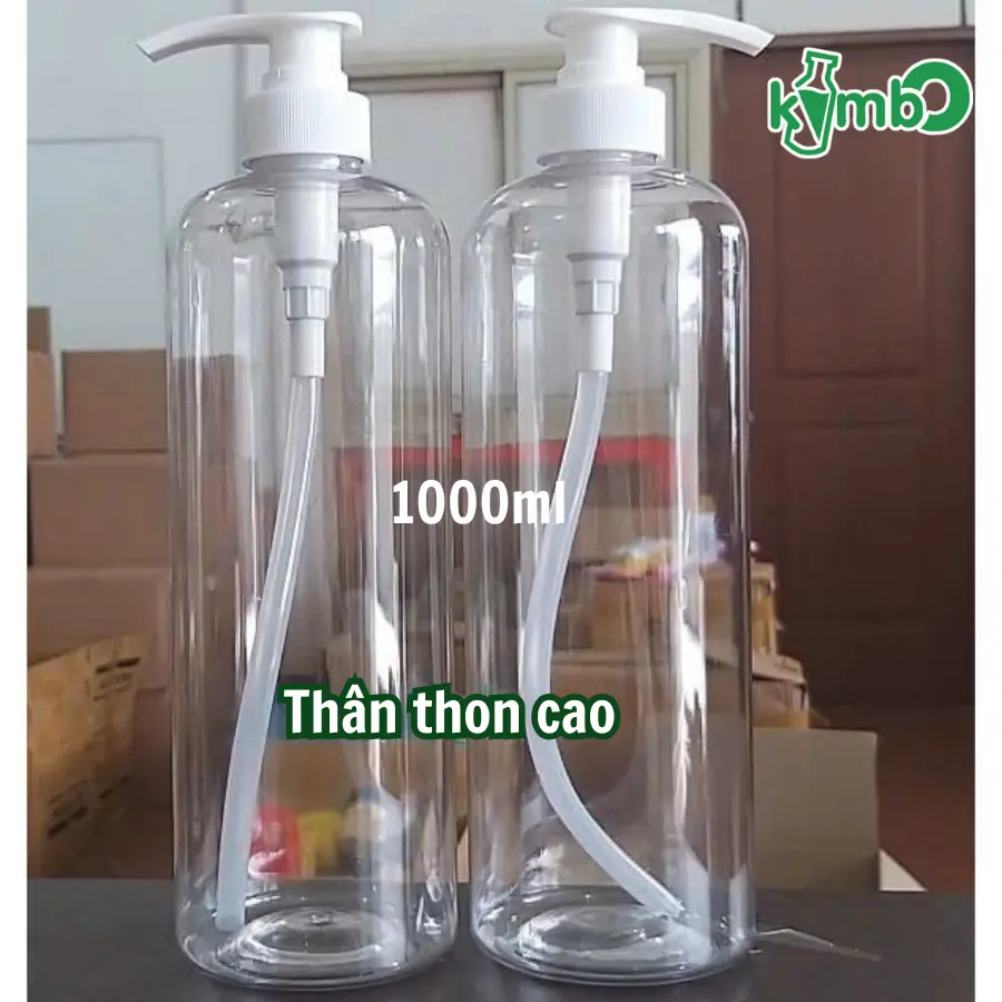 Combo 2 chai nhựa vòi nhấn dày dặn đựng dầu gội, sữa tắm, nước rửa chén hoặc siro pha chế