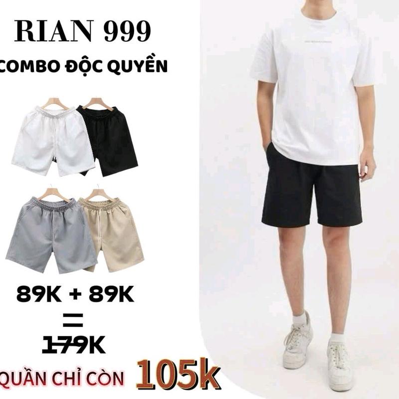 (DUY NHẤT HÔM NAY) Combo 2 quần short kaki RIAN form trên gối trẻ trung, vải kaki không giãn Nam có túi - RIAN.K1