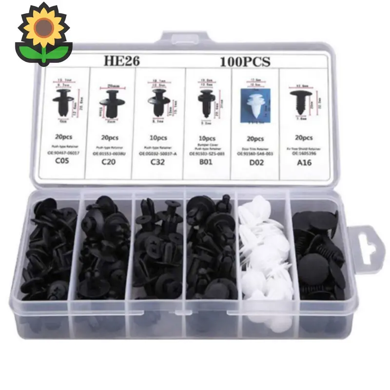 【100PCS】Universal Car Rivet Bolts, Bumper Clips, Plastic Body Bolts & Multi-purpose Motorcycle Probolt Clips for Various Vehicles.pain 2