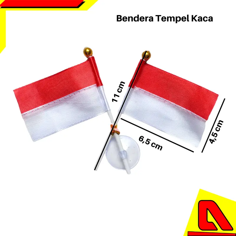 Bendera Merah Putih Kain Kecil Tempel Kaca Hiasan Mobil 1