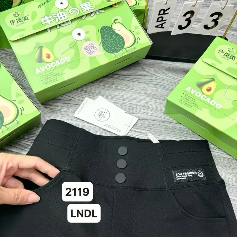 Quần legging bơ AVOCADO cạp cao 299 - 2119 - bản cạp Trơn và Dây Đan 3 cúc [ Không Lót nỉ] ( miễn phí ship hàng toàn quốc ) 2