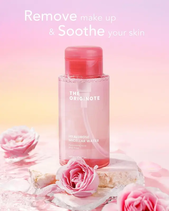 The Originote Hyalurose Micellar Water - 300ml Pembersih Wajah Make Up Remover Cleansing Water dan Melembabkan Wajah Pembersihan Cleanser 2