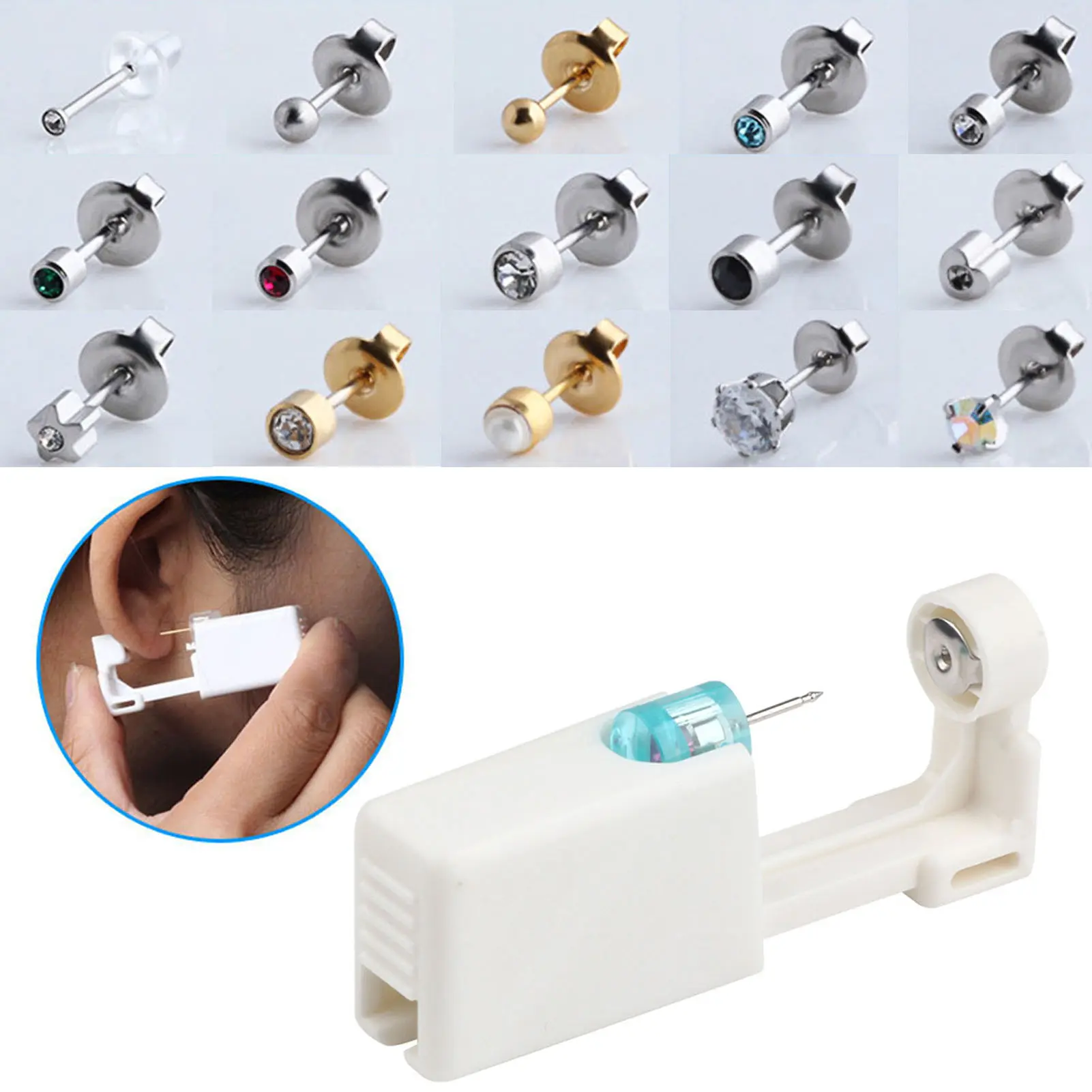 Dụng Cụ Xỏ Lỗ Tai, Dùng Một Lần, Thép Không Gỉ, Không Đau, Thiết Bị Xỏ Chắc Chắn, Thích Hợp Cho Cuộc Sống Hàng Ngày