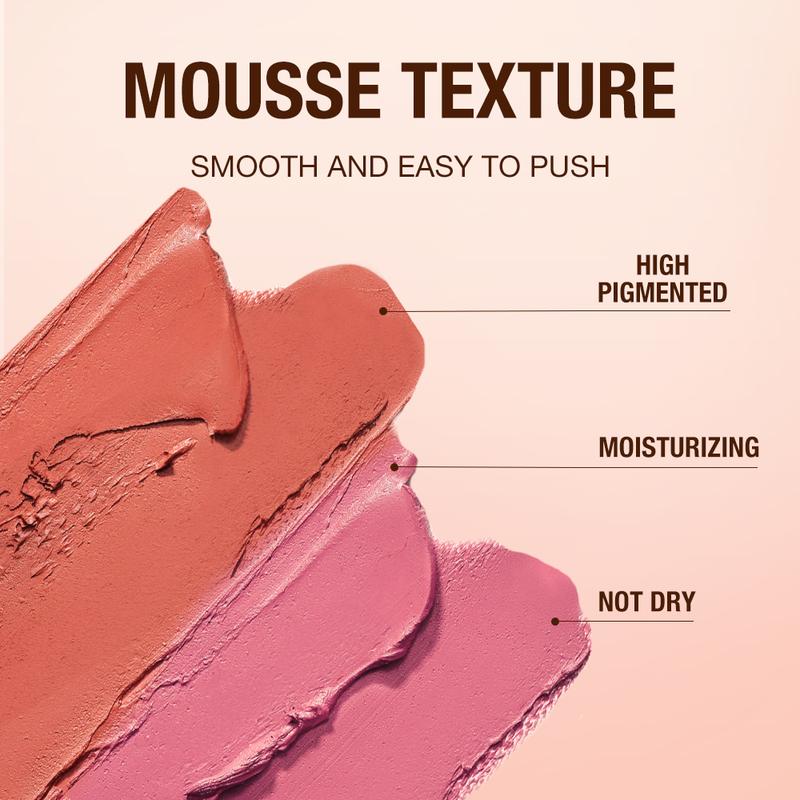 Product Introduction of O.TWO.O Makeup Blush Stick Hydrating Gloss Lip & Cheek 6 Colors Beauty Cosmetics Soft Powder Blush Blusher Highlight Contour Face 25