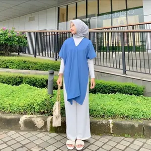 LONG SQUARE CRINKLE AIRFLOW | ATASAN CRINKLE | ATASAN OVERSIZE V-Neck