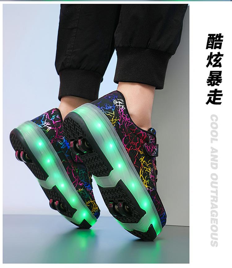 Product Introduction of In Stock Children Heelys Detachable Skate Shoes Boys and Girls Roller Skates Children Heelys New Boys Walking Shoes Four-Wheel Girls Rollerskate Double Row Skates in Stock 19