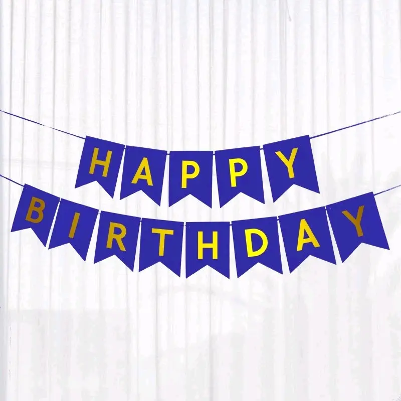 Banner Happy Birthday / Banner Ulang Tahun Segilima - Warna Warni 5