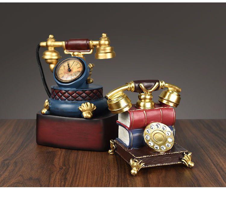 Product Introduction of Retro American Industrial Style Telephone Resin Model Decoration Living Room Simulation Crafts Wine Cabinet Decoration Creative 5