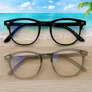 Kacamata Anti Radiasi Bingkai Persegi Retro Style Aksesoris Fashion Eyewear Plastik Asetat Korean Style untuk Pria & Wanita Glasses