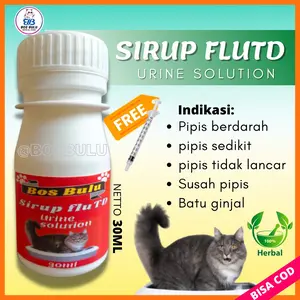 sirup flutd obat susah pipis tidak lancar darah kucing batu ginjal kucing 30ml