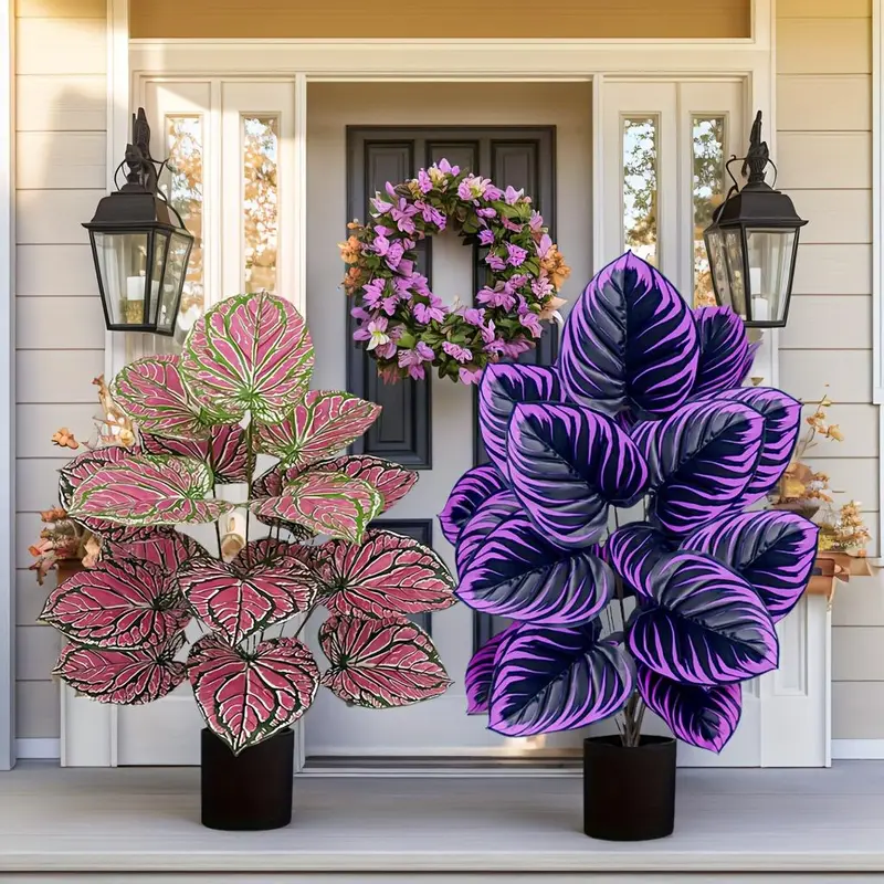 Artificial Plant without Pot, 2 Counts/set Faux Plant, Decorative Plant for Home Living Room Bedroom Dining Room Wedding Party 8