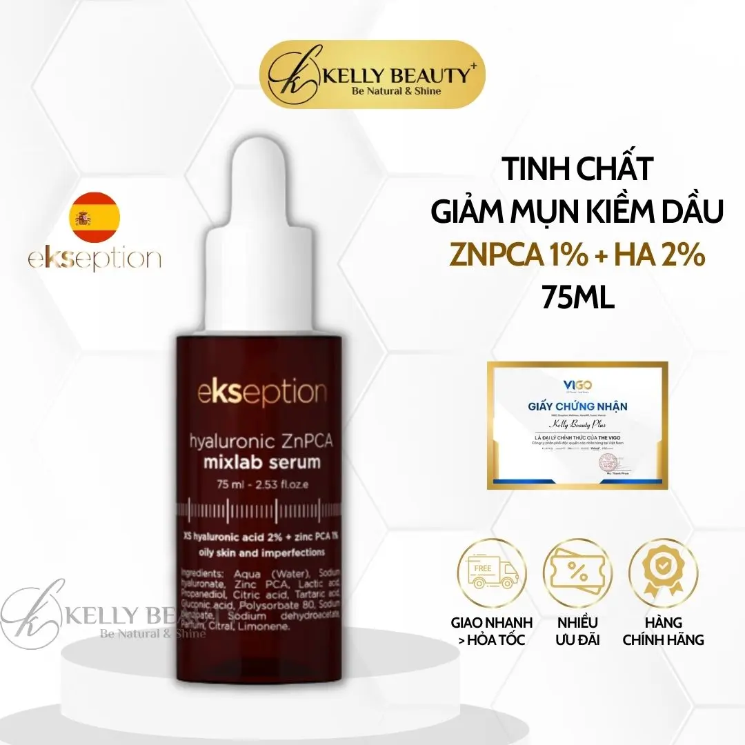 Tinh Chất Giảm Mụn Kiềm Dầu ekseption Hyaluronic ZnPCA mixlab serum | Kelly Beauty