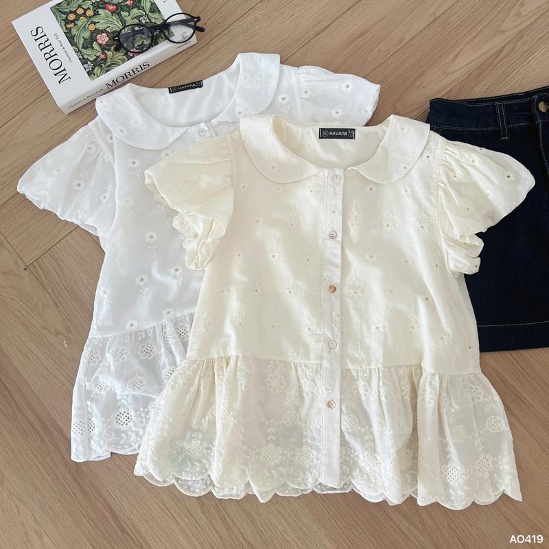 Product Introduction of (PB.HAVANA) Áo babydoll MOCHI chất thô boil cổ sen tay bồng Ulzzang AO419 14