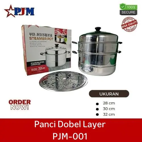 Panci Dobel Layer/ PROMO Panci Kukus Panci Rebus Goreng/ PJM001-PJM003 Stainless Steel Kitchenware dandang  panci