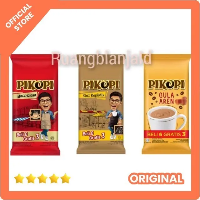 Pikopi kopi Instan bubuk sachet 9x20gr / Kopimix 3in1 / Gula Aren / Moccachino kopi  satset 0
