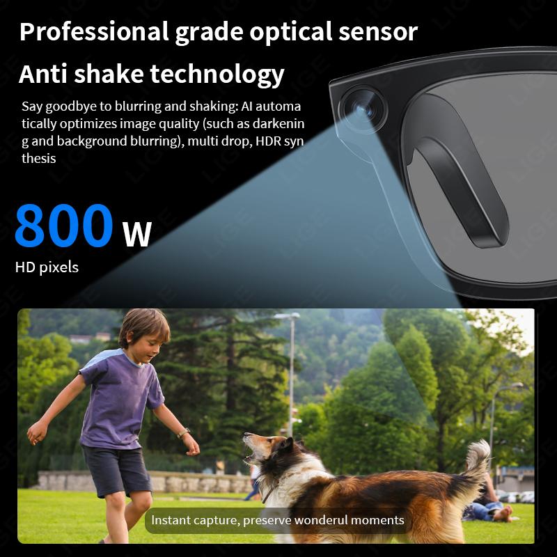 Smart Glasses Camera Sunglasses 800W AI Translator Recording Video Photo Wireless Bluetooth Touch Anti-blue Light Smart Glasses - Image 3