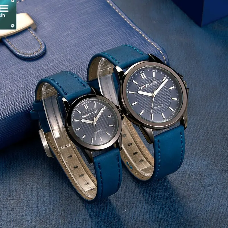 Snille Jam Tangan Kulit pasangan ( couple ) Pria & Wanita || bisa satuan.  Original Asli Anti Air Waterproof 1041 rose 4