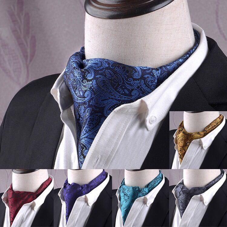 Product Introduction of High Quality Perth Pattern Cravat Formal Cashew Polka Dots Set Men's Gentleman Scarf Tie Wedding Accessories Gold Red Blue Purple Black 7