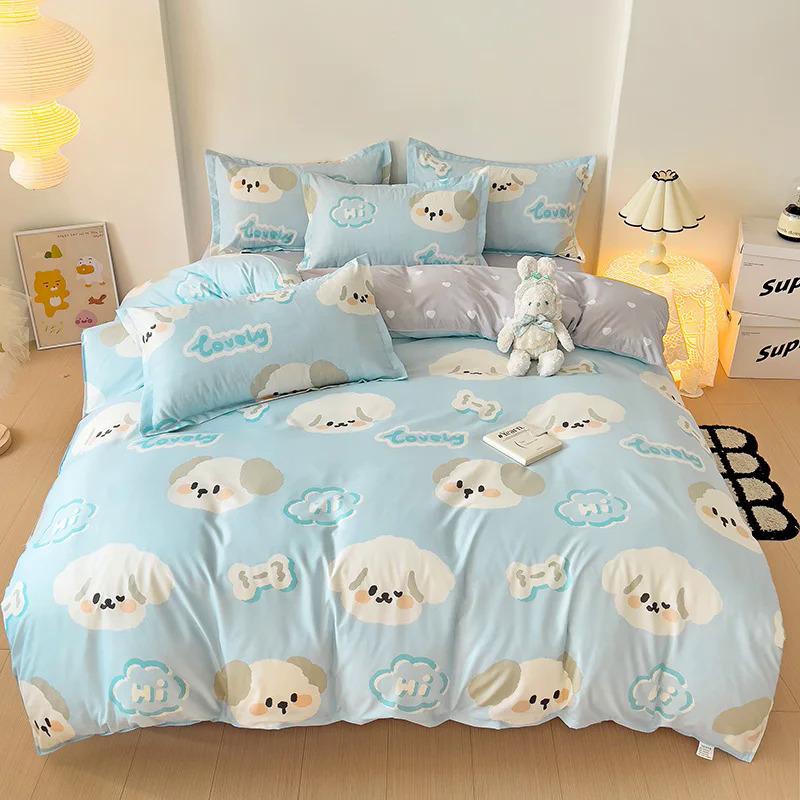 Product Introduction of EGW spring bedding set 3PCs cartoon Boys Girls bed linen Grey Lion pink bear pillowcase printed home linen for children kids 12