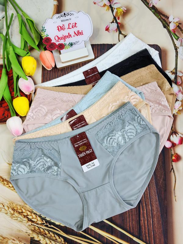 Combo 5 Và 10 Quần Lót Nữ Thun Lạnh Phối Ren Chất Mềm Mịn Thoáng Mát Thấm Hút Mồ Hôi Có 2 Size : 45 - 80 Kg [3340] Women 4