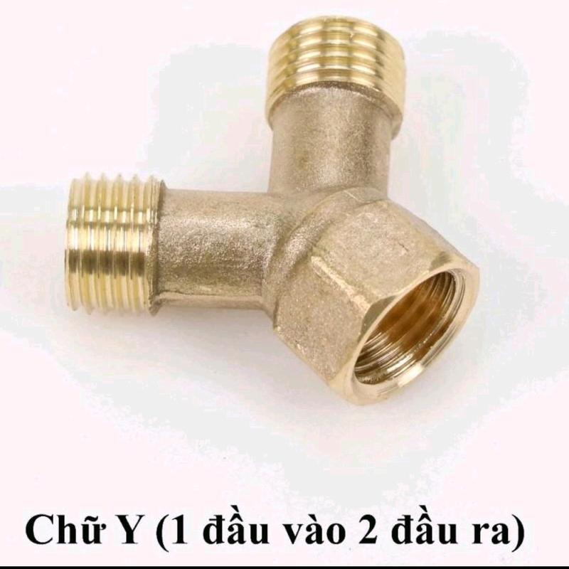 Chữ Y (1 đầu vào 2 đầu ra) khớp nối chữ Y chia thành 2 đầu ren 14mm gắn béc xịt tuới cây trồng 4
