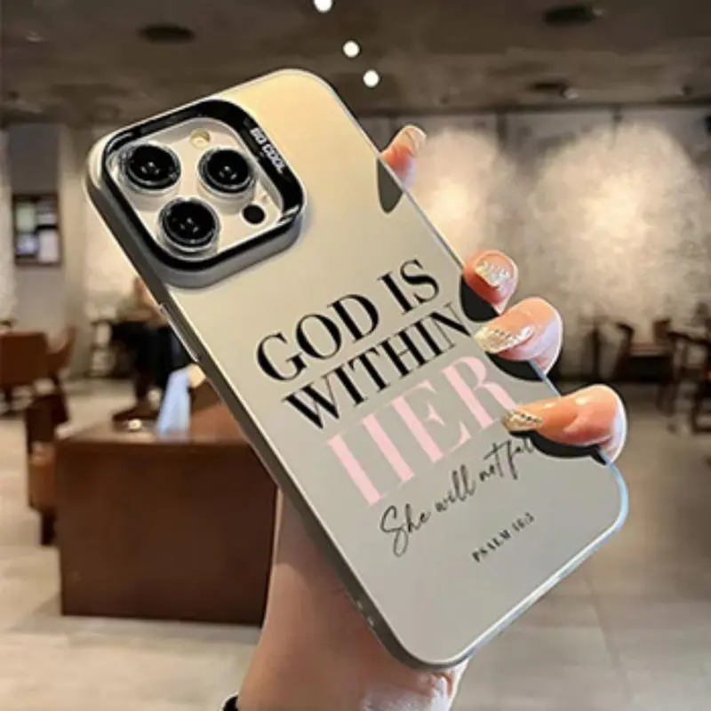 God Is Within Her Phone Case, Anti-drop Cellphone Protective Case, Total Protective Shockproof Mobile Phone Cover for iPhone 11 12 13 14 15 Pro Max, Casing