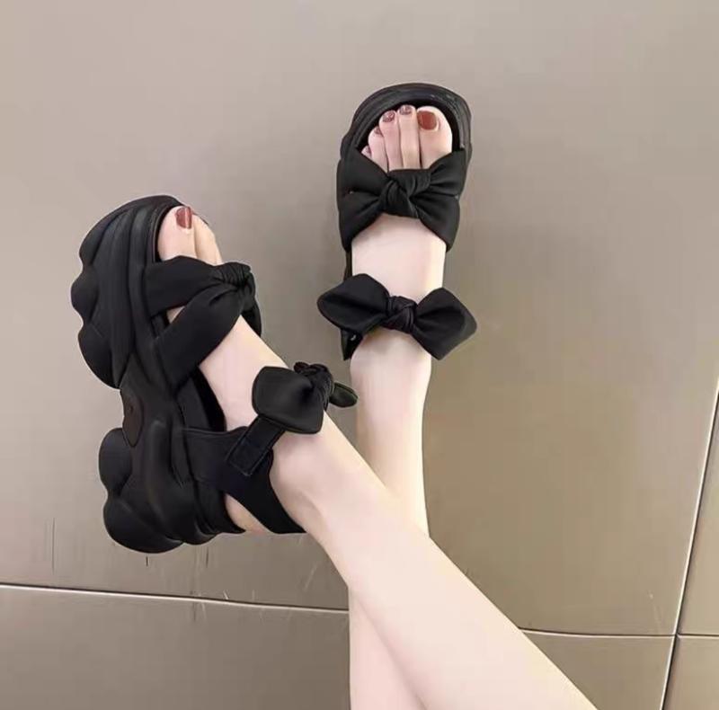 SANDAL BM QUAI NƠ HÀNG CAO CẤP GiàY DéP Cao Su Nữ Shoes Đế Bằng