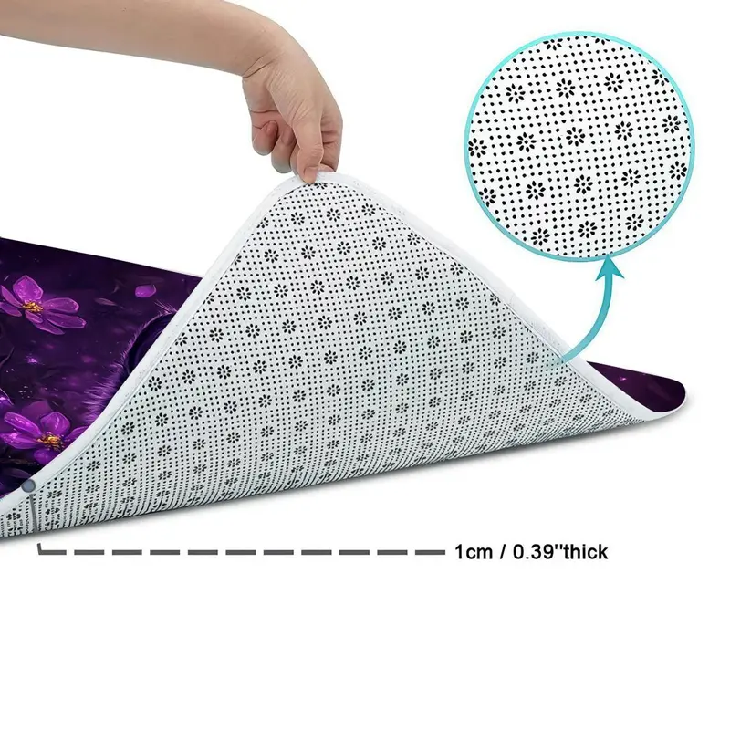 Cat Pattern Bathroom Decor Set, 1 Shower Curtain & 1 Toilet Lid Cover & 1 Rectangular Mat & 1 U-shaped Mat, Bathroom Accessories 7