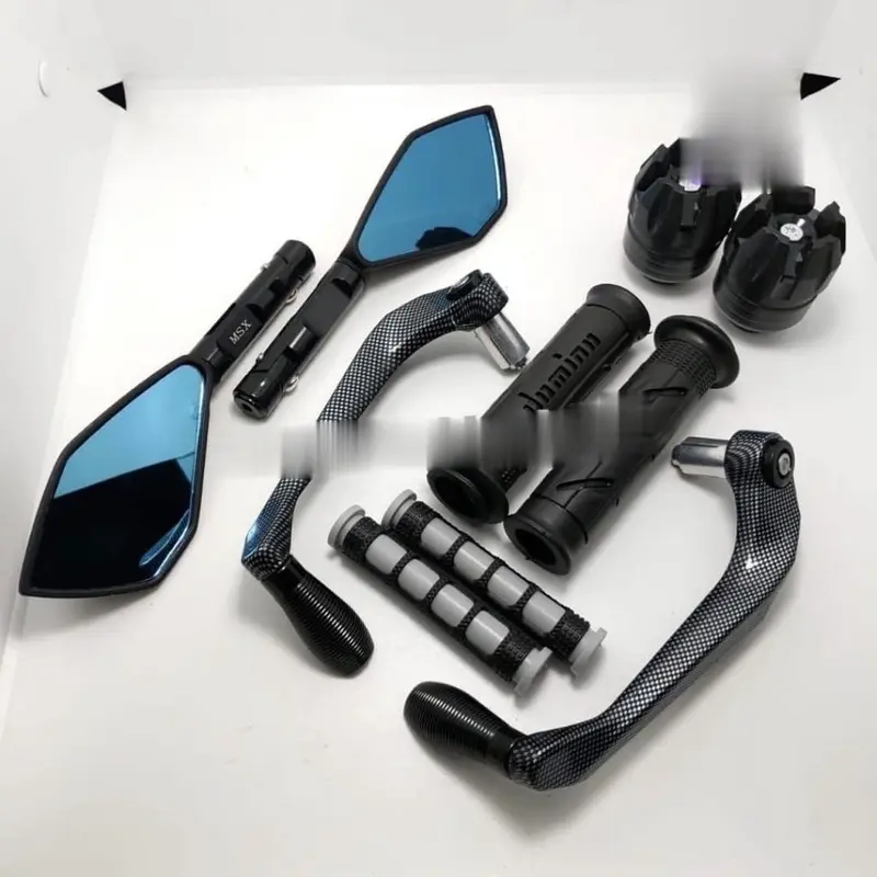 Paket 5 Item variasi motor proguard sabit karbon + spion v2 tomok + handgrip domino + karet handle rem + jalu as roda Universal beat mio fino jupiter supra cbr150r nma pcx adv 4