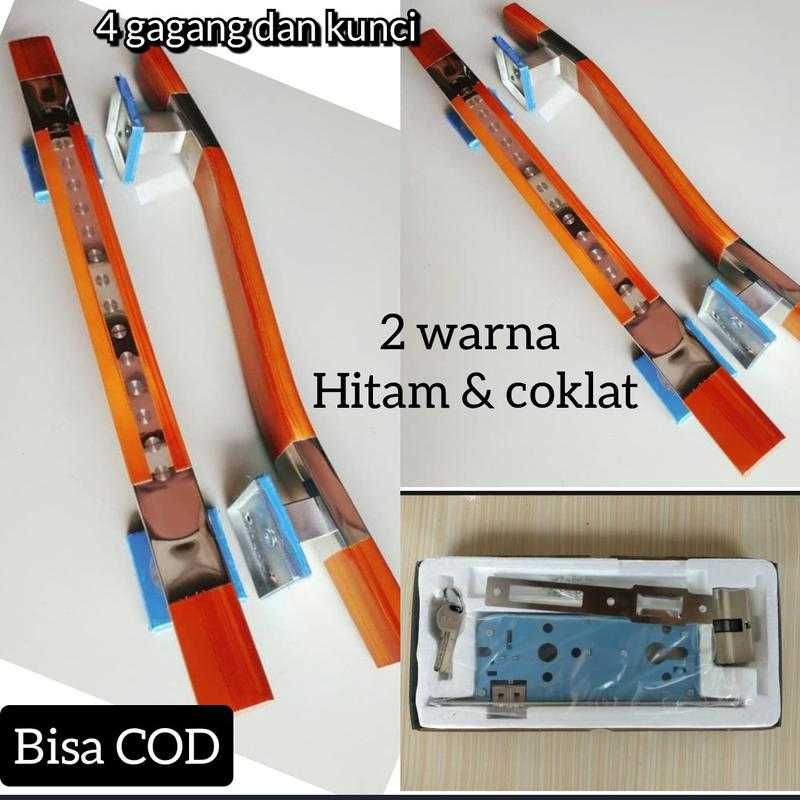 Product Introduction of Fullset Gagang Pintu Rumah UNGU 45cm 33cm / Handle pintu rumah stainless Anti Karat 7