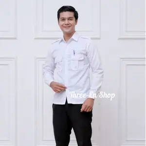PDH Pria Baju Dinas Putih Pria Seragam PDH Seragam Pabrik Baju Kerja Panjang Pendek