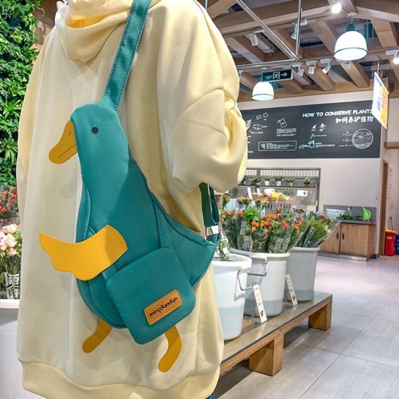 Túi Đeo Chéo Vịt Vui Nhộn, Chất Liệu Vải Bố Ngọt Ngào, Phong Cách Hàn Quốc, Túi Messenger Hoạt Hình Nhỏ Thiết Kế Độc Đáo Túi Xách Dễ Thương, Tuyệt Vời Làm Quà Tặng Nữ 3