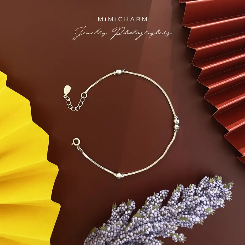 Lắc Tay+ Chân Bạc Nữ, Lắc Bạc Nữ Đẹp, Lắc Bạc Dây Sợi Mì Bi Tròn, Mạ Bạch Kim Xinh Xắn Cho Bạn Gái, Lắc Tay Dây Bạc Ta Chắc Chắn, Xinh Làm Quà Tặng Sang Trọng [Mua Trên Live Tặng Nước Rửa Bạc] 1