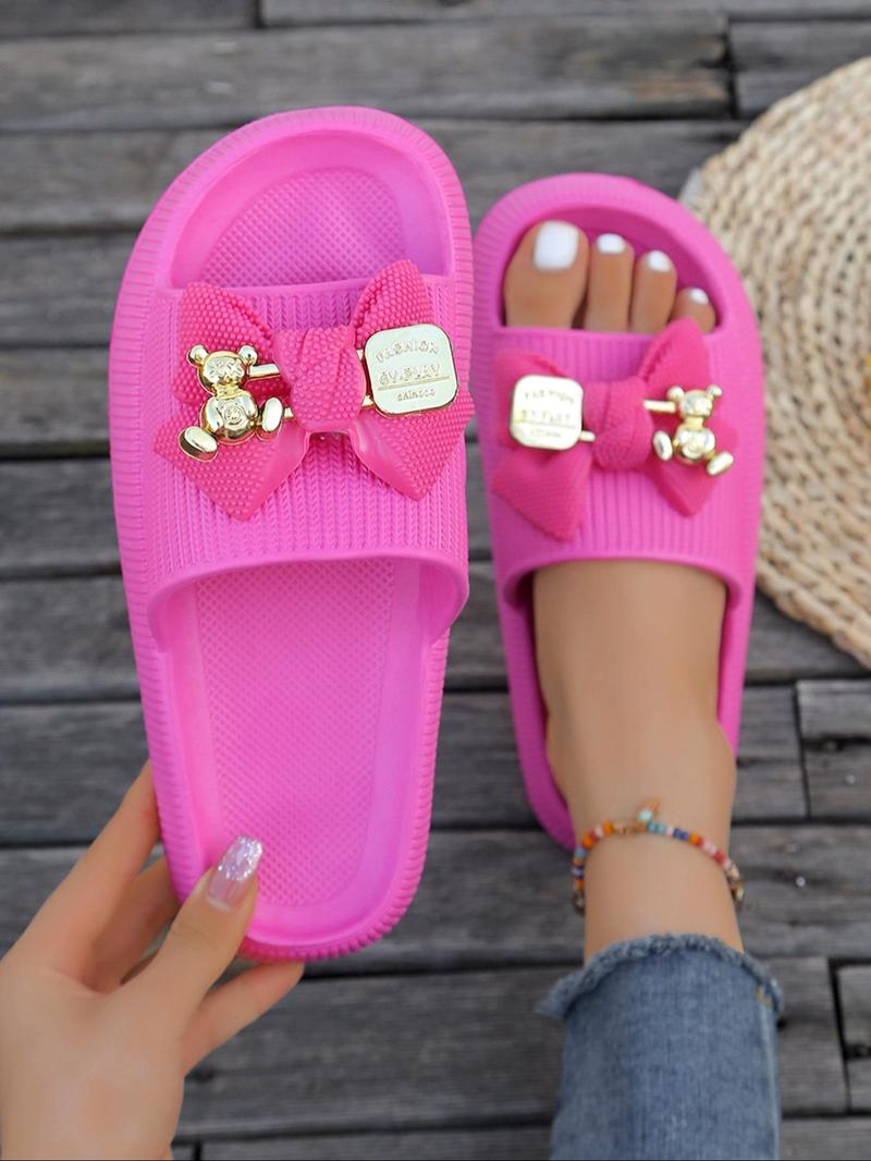 Product Introduction of Women's Cute Bear Design Slides, Casual Comfortable Home Slippers, Non-slip Soft Slippers for Indoor & Outdoor Wear 9