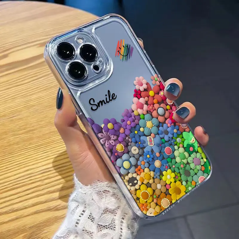 Phụ Kiện Ốp Điện Thoại, Thiết Kế Hoa Đầy Màu Sắc, Tương Thích Với iPhone 11, 12 / 13 / 14 / 15pro Max, Thiết Kế Động Vật nhỏ Dễ Thương, Chống Nước, Chống Sốc, Ốp Di Động 5