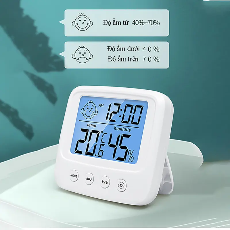 Nhiệt Kế phòng ngủ Điện Tử tích hợp đông hồ và lịch 3 trong 1 Đa Chức Năng Và Tiện Lợi 3