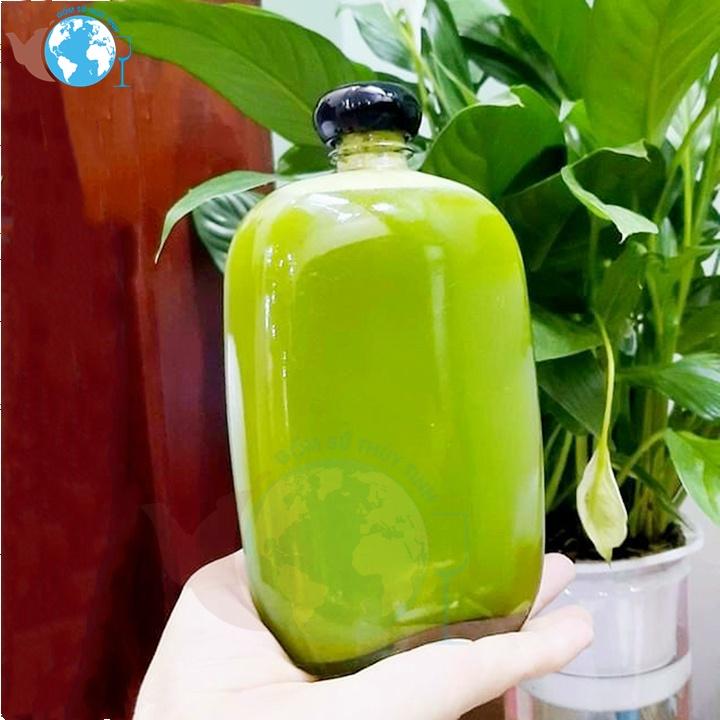 Chai thuỷ tinh DẸP BẦU NẮP NHỰA 500ml cực xinh đựng Coffee Sữa, đựng cafe, nước ép, chai đựng mật ong 2