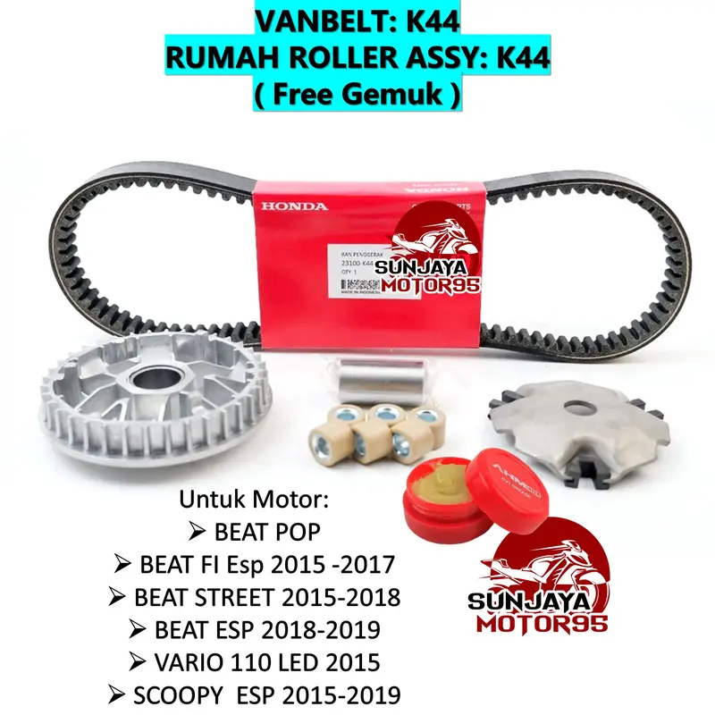 Vanbelt SET Rumah Roller Beat Fi eSP - Vario 110 Led - Scoopy eSP - Beat POP - Beat Street ( khusus stater halus K44 ) Motor Motorcycle 2