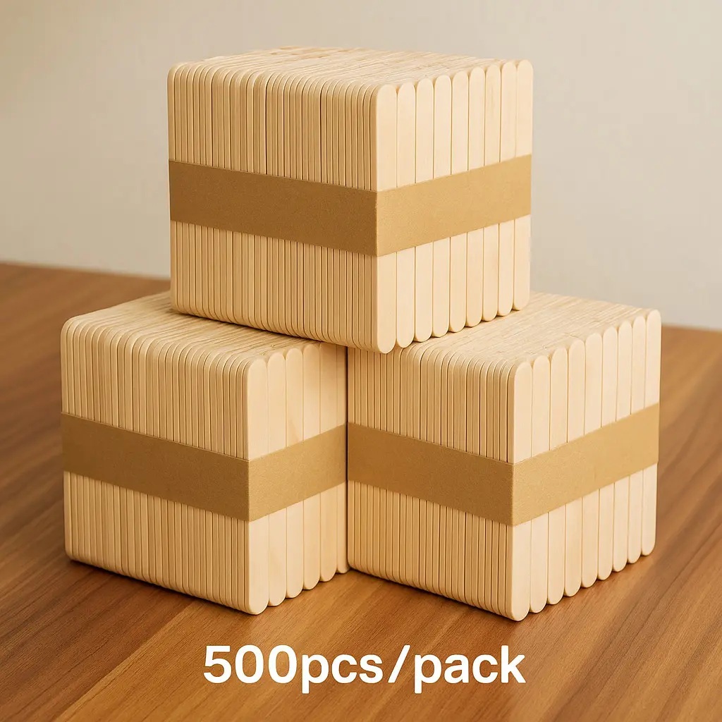 500 pcs Stik es krim kayu kerajinan tangan stick ice cream polos bahan Kitchenware