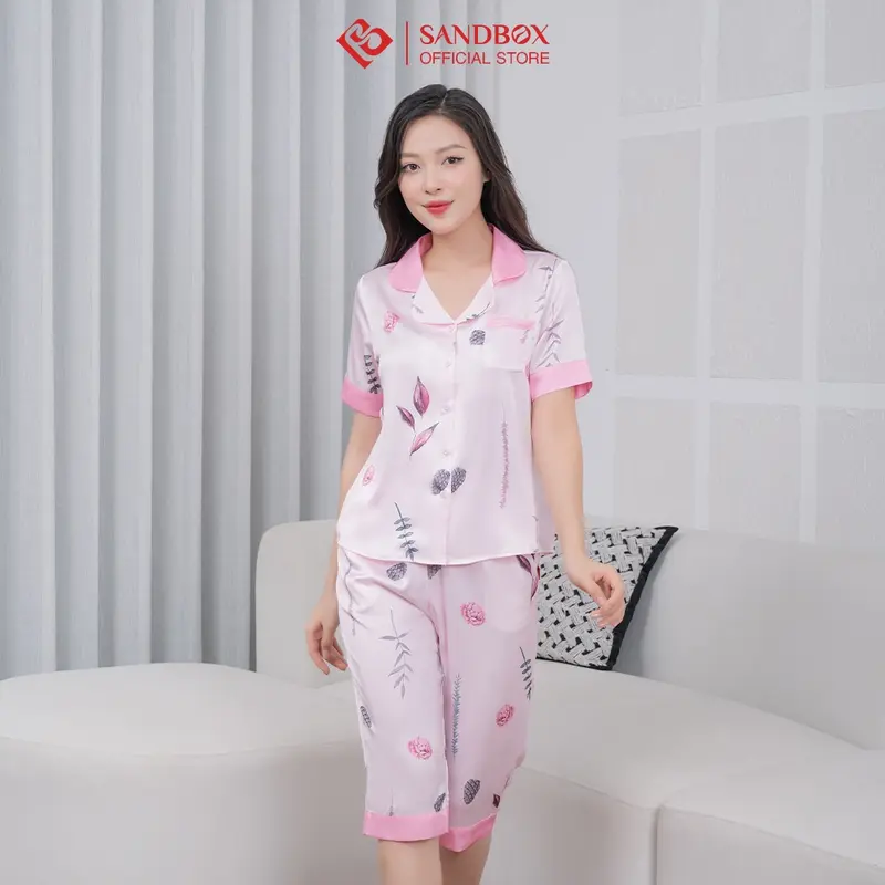 Đồ Bộ Nữ Pijama SANDBOX Chất Lụa Latin Cao Cấp Thiết Kế Họa Tiết Độc Quyền (BLL24005) Women Quần Ngủ Áo Ngủ 5