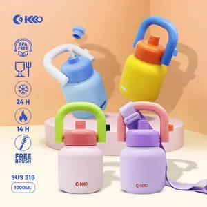 {EXCLUSIVE ischaindyofc} KKO - Botol Minum Tumbler Matte Bulat 1 Liter Double Insulated SUS 316 Tahan Panas dan Dingin BPA Free KC04