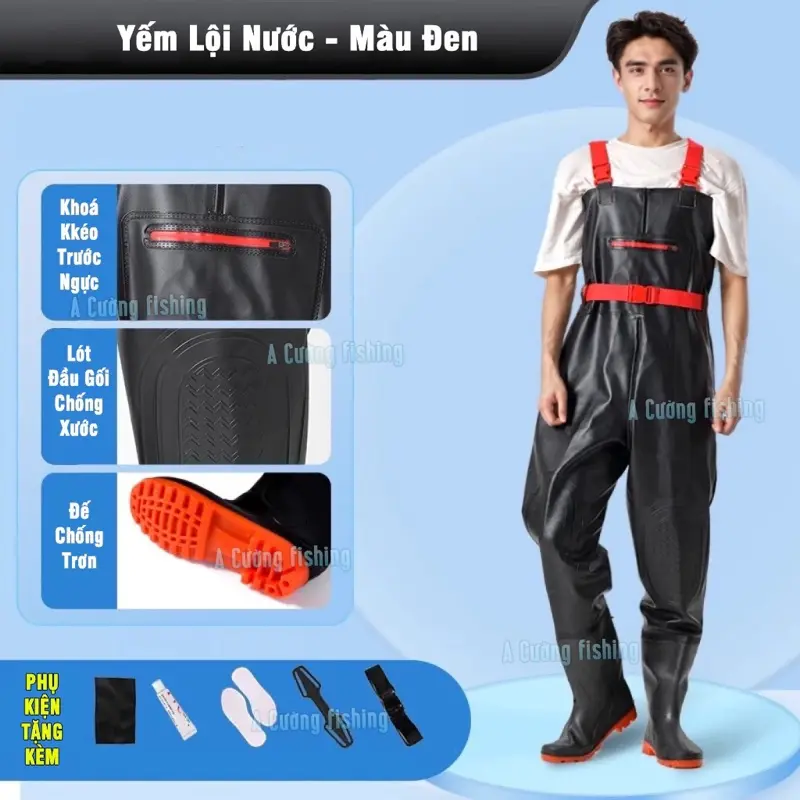 Bộ Yếm Lội Nước, quần lội nước liền ủng Chuyên Dụng, Bộ Yếm Lội Nước Cao Cấp [ Size 37 - 45 ] 0