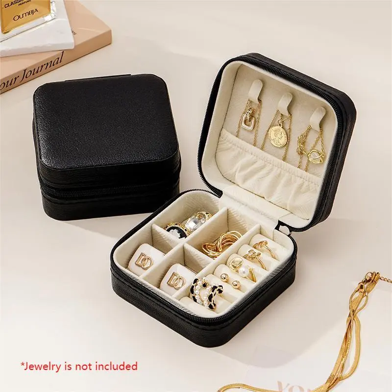 Mini Jewelry Storage Box, Portable Travel Jewelry Case, Multi-grid Jewelry Box for Rings Earrings Necklace Bracelets, Travel Accessories