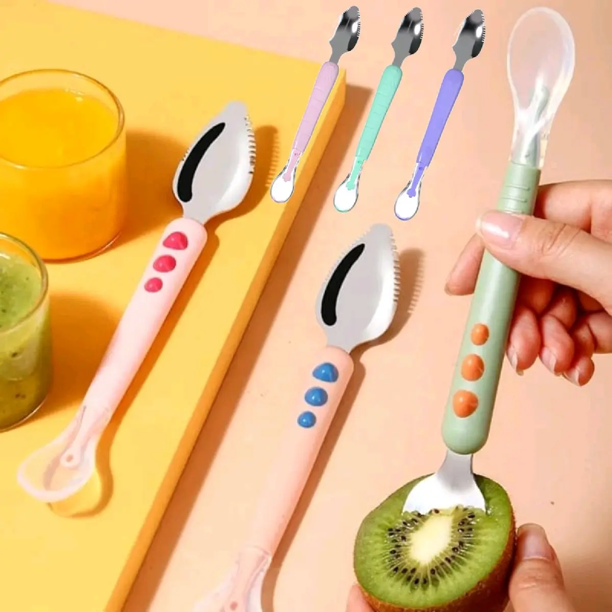 Sendok Kikis Kerok Pengeruk Buah Makan MPASI Bayi Anak Spoon Fruit Scrapper