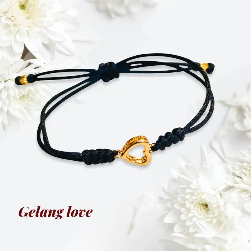 gelang tangan wanita tali model love Bracelets Elegan Kulit 1