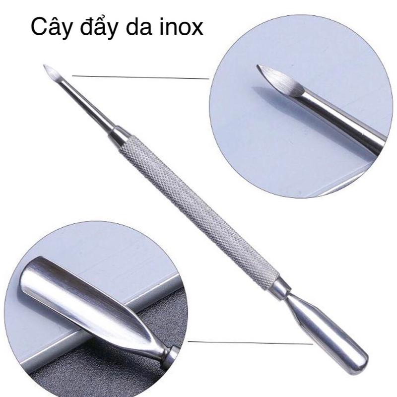  Cây đẩy da inox cạo sơn gel Nail -làm nail 