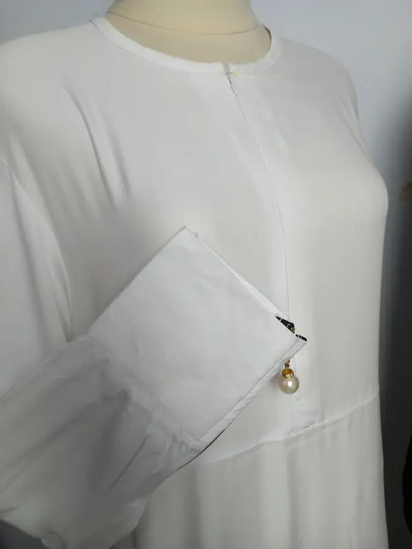 Pakaian Ihram Wanita Umroh baju umroh baju haji wanita set gamis Umroh Set PUTIH kantong muslim panjang  rayon  setelan  twill  jilbab  lembut Dress  Katun Lebaran Celana Ibu Nyaman 4